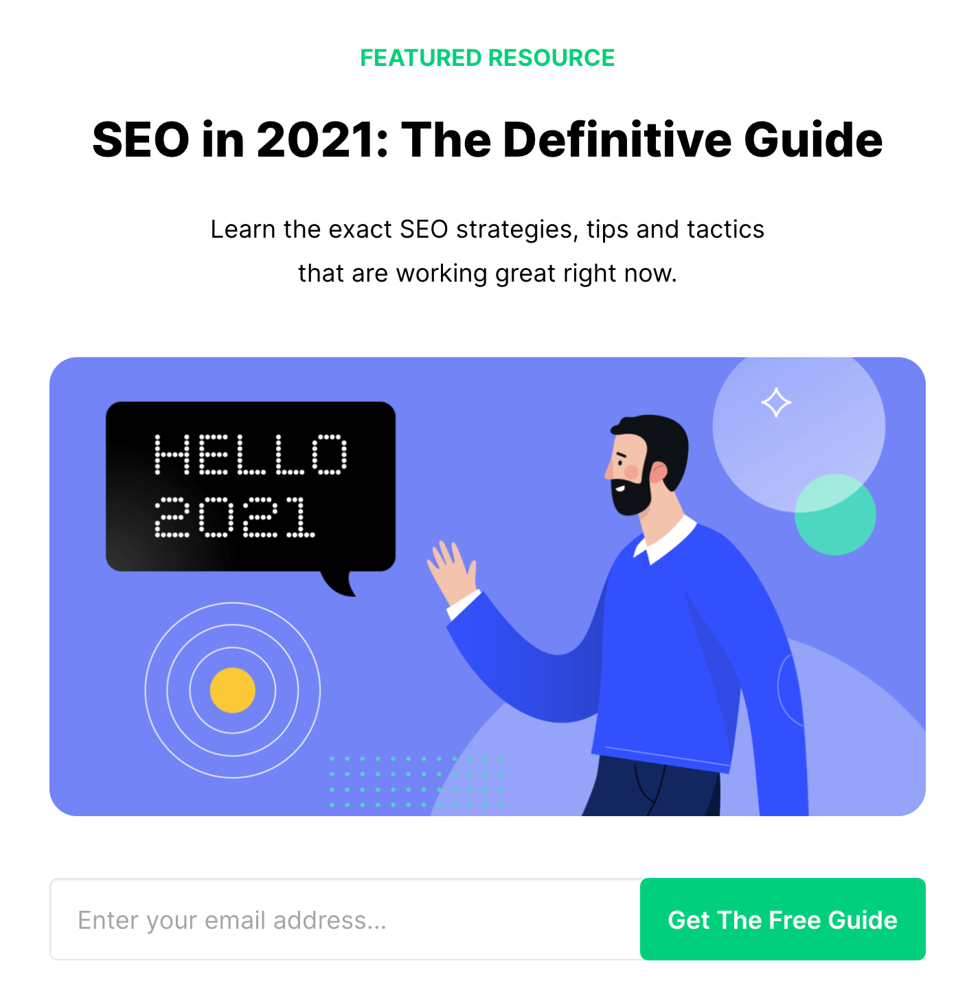 screenshot of the backlinko’s definitive guide to SEO in 2021