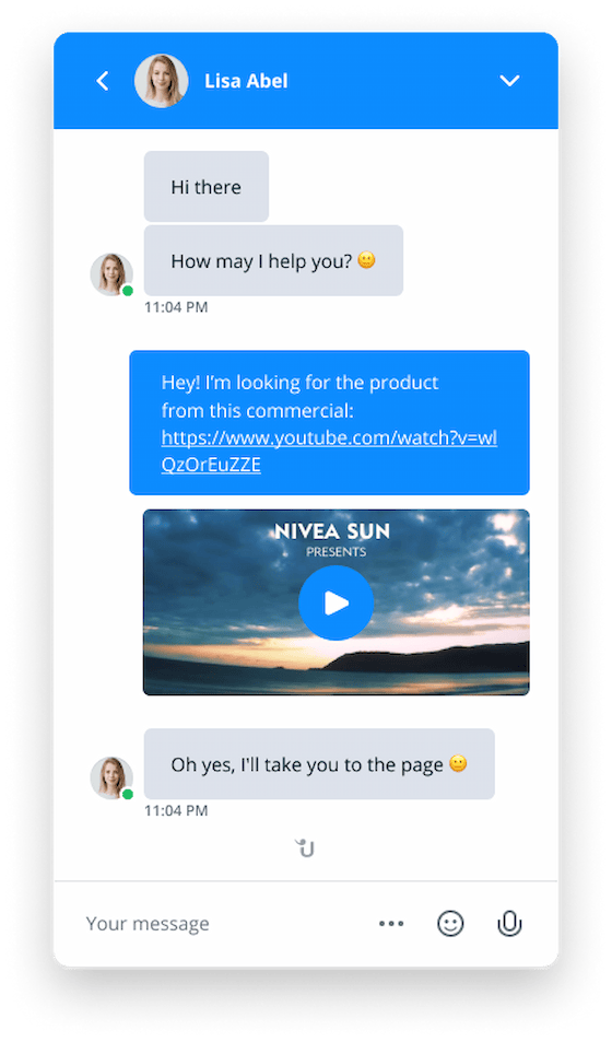 Screenshot of the Website Messenger