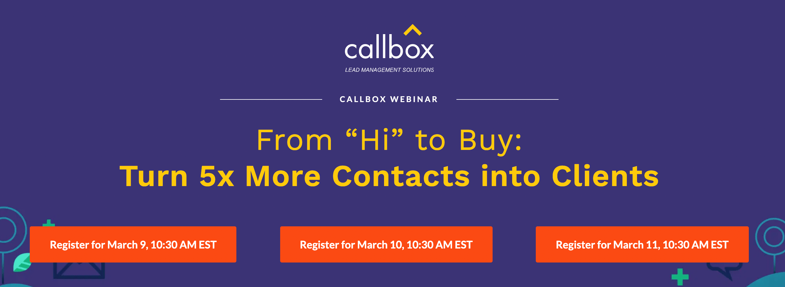 screenshot showing callbox’s webinar on turning contacts into clients