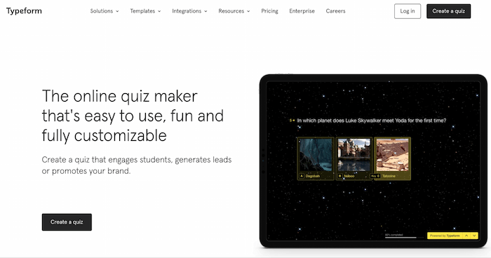 Typeform home page