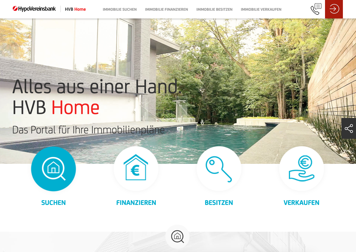 Screenshot of Hypovereinsbank website offering live chat.