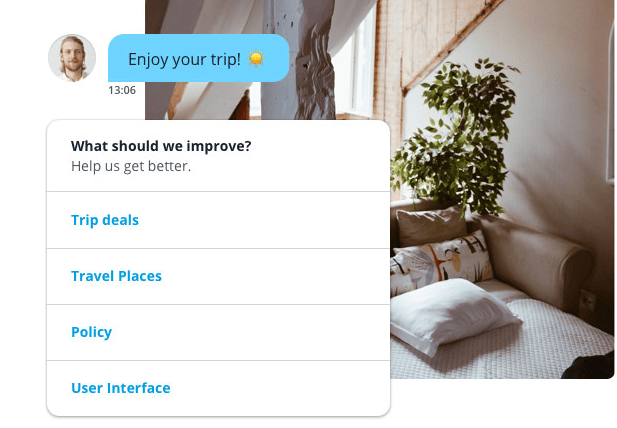Graphic shows a Userlike chat survey