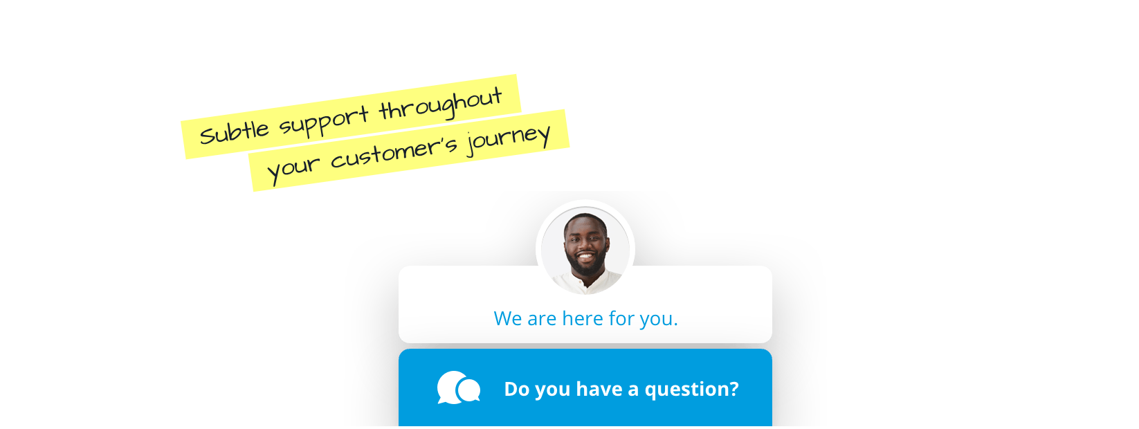 The chat button stays available throughout the customer journey on your website.