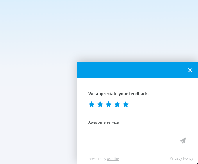 Userlikes 5-Sterne-Bewertungs-Formular