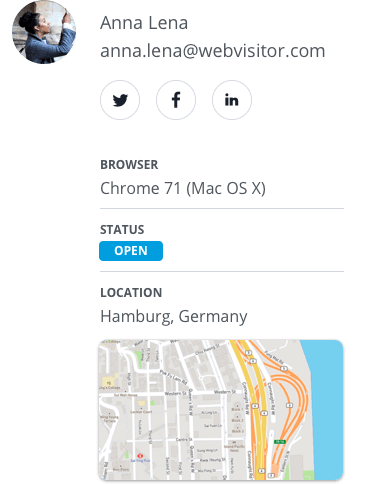Screenshot of Userlike Chat Panel