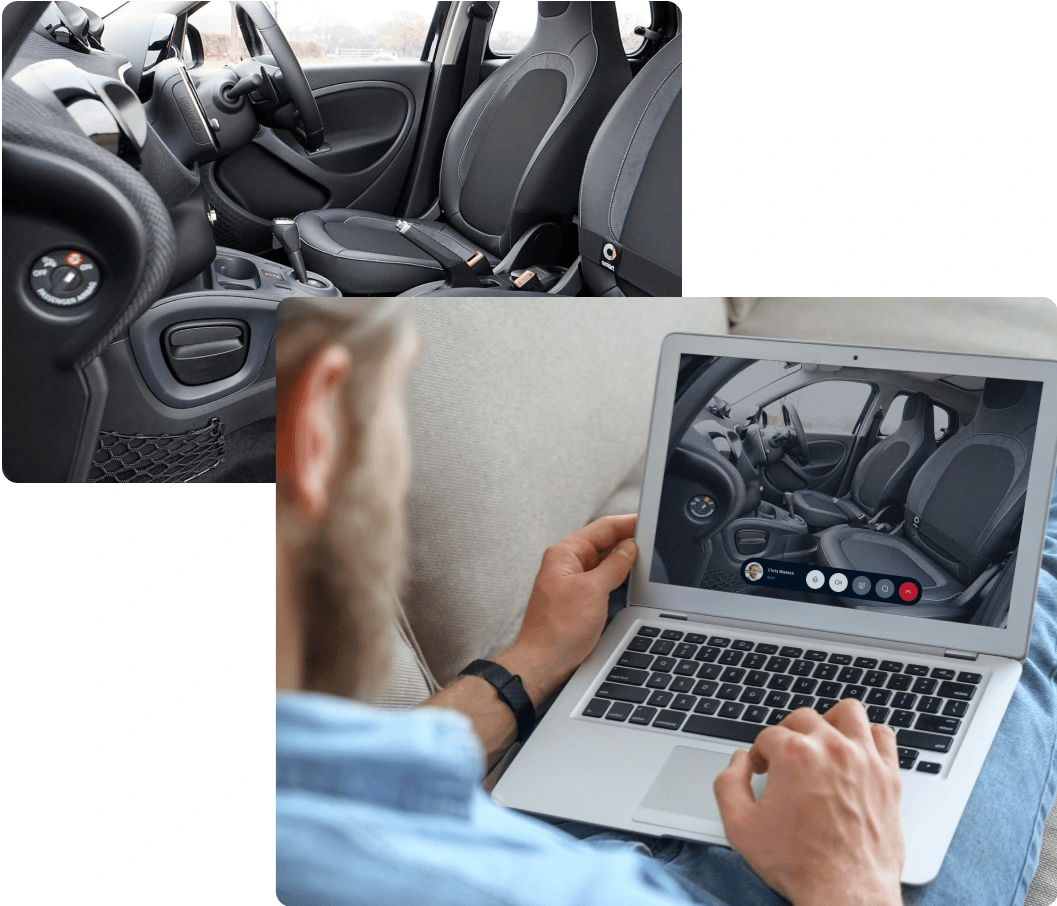 Autohaus, das Userlikes Live-Chat und Video-Call-Feature nutzt.
