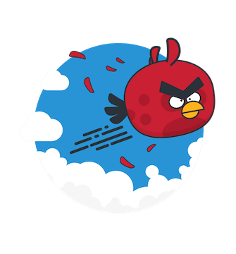 un diseño de angry bird