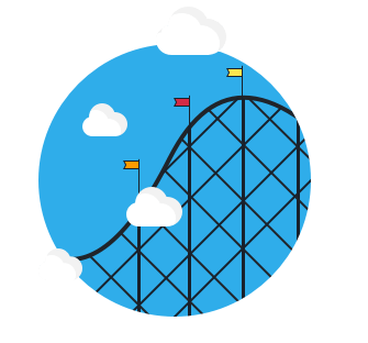 un diseño de una montaña rusa