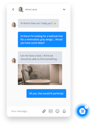 un ejemplo del chat en vivo de Userlike: ventajas y desventajas
