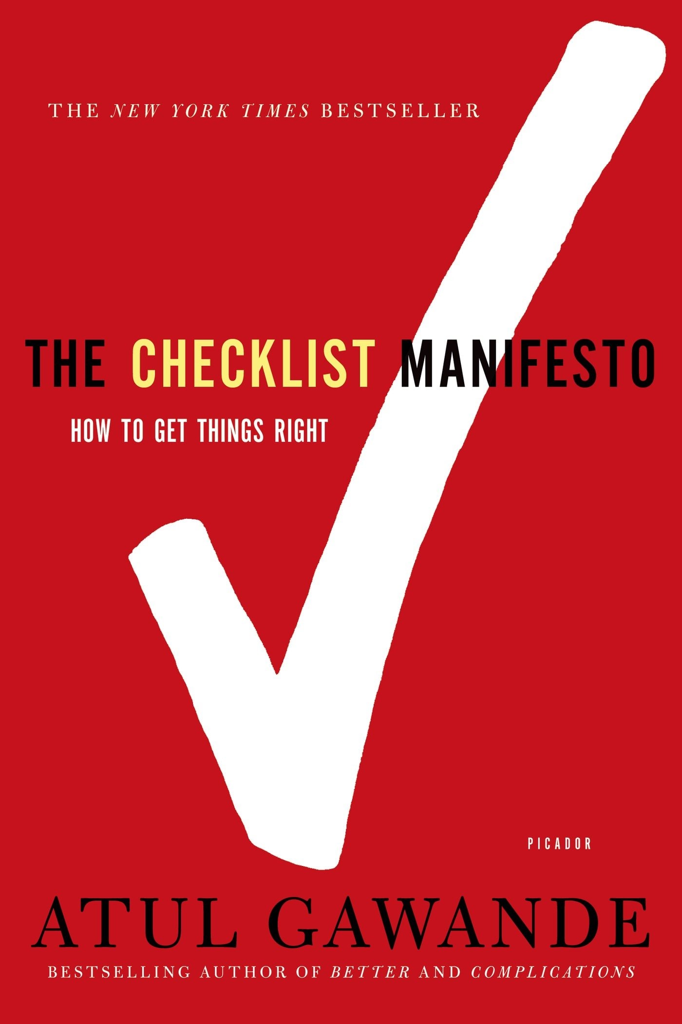 Book cover of The Checklist Manifesto.