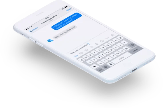 a phone showing a conversation in Facebook Messenger