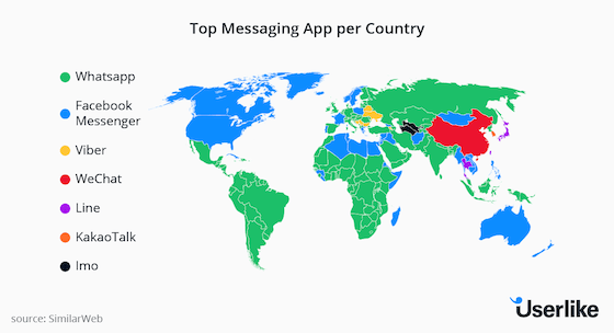 Messenger world map.