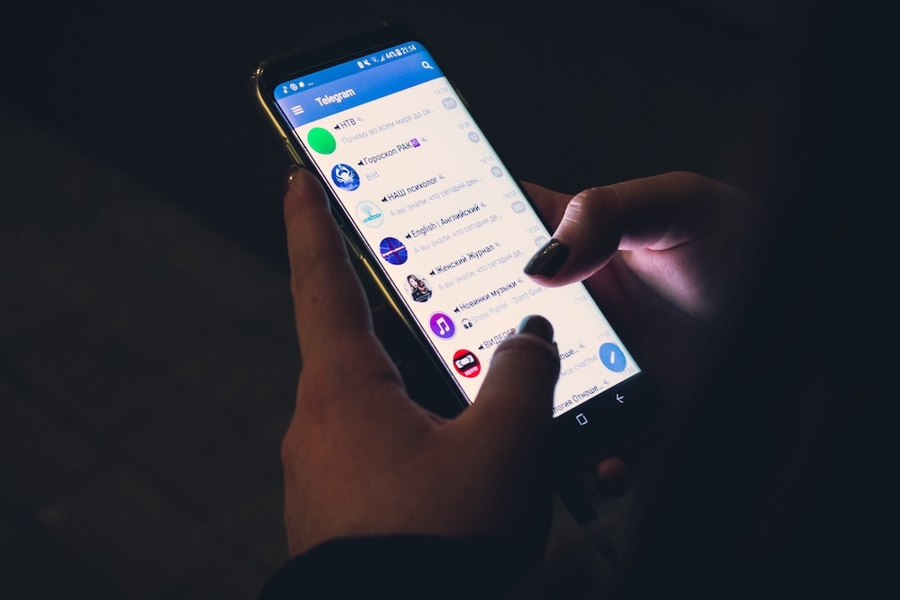 Una foto mostrando la aplicación de mensajería de Telegram.