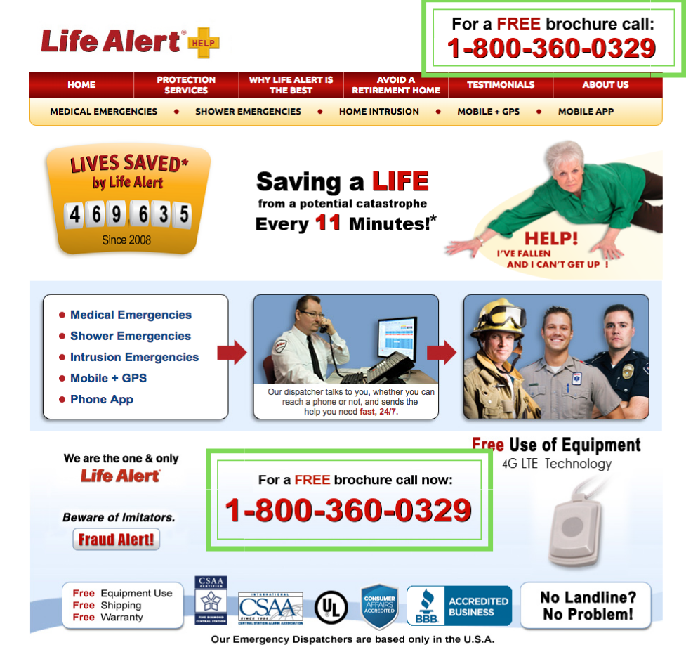 Website of Life Alert.
