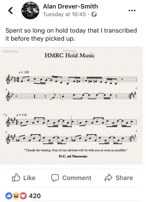 Holding music sheet.