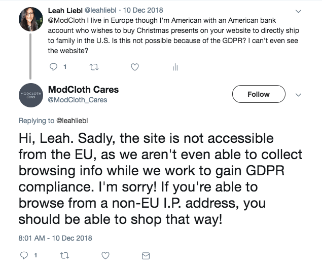 Helpful Twitter service reply.