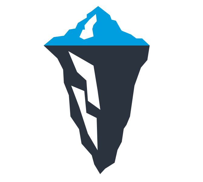 Nur die Spitze des Eisbergs ist über Wasser.