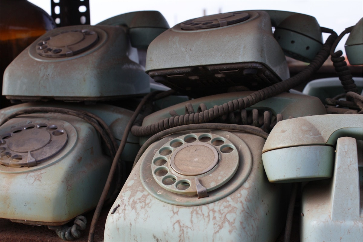 photograph picture of old telephones