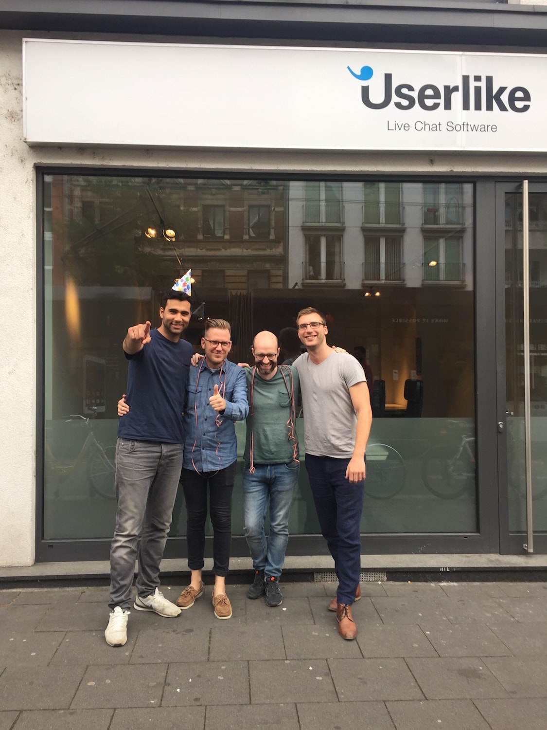 The founding team in front of our office at Aachener Straße.