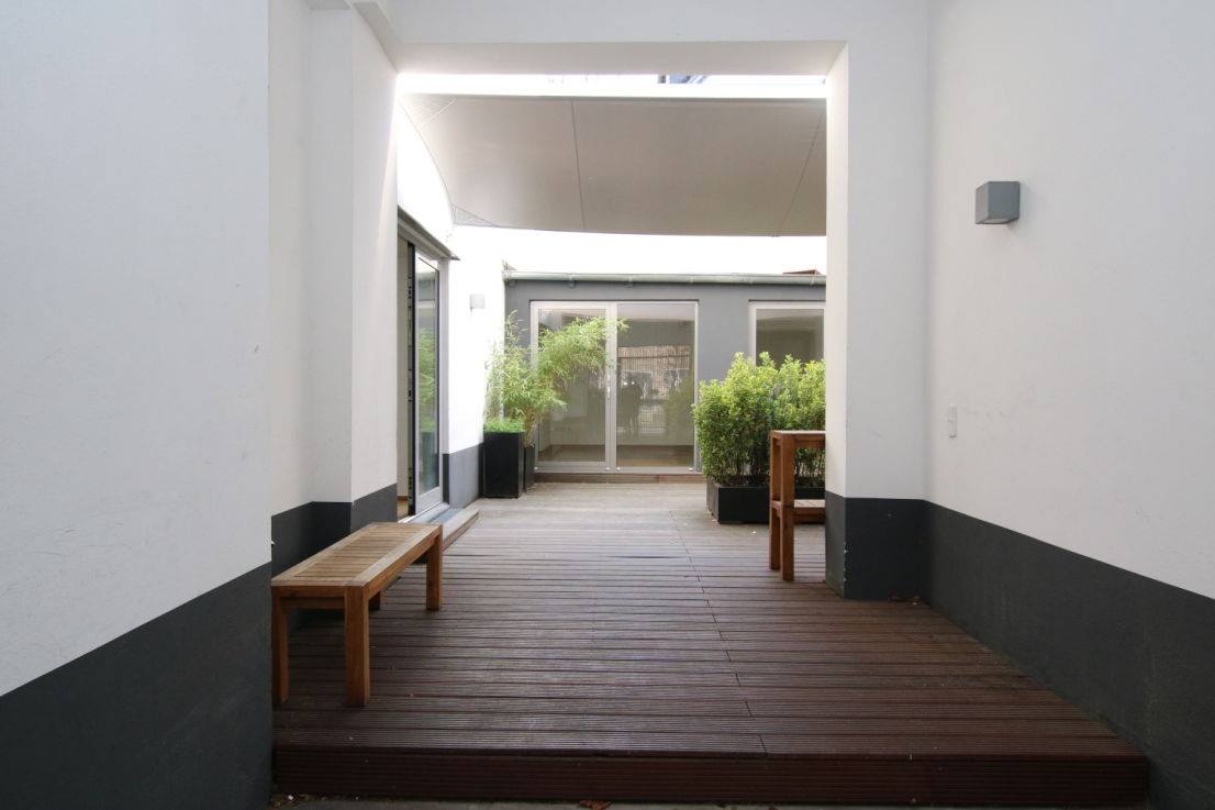 The courtyard in our new office.