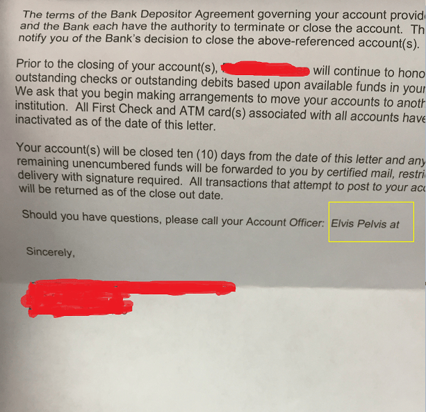 la lettera della banca