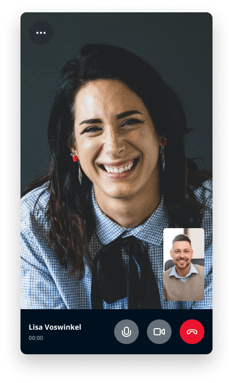 Example image of a video call within Userlike