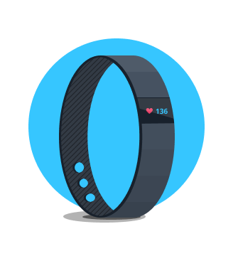 Eine Fitbit Uhr.
