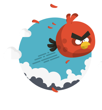 cartoon of angry bird