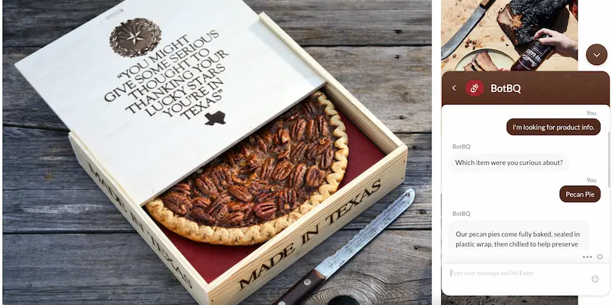 Chatbot assists customer with product information