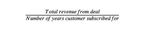 equation to calculate average recurring revenue
