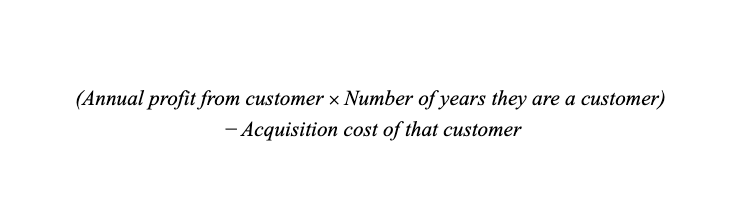 equation to calculate customer lifetime value