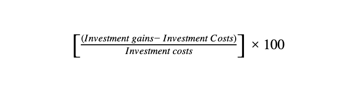 Equation to caluclate return on investment