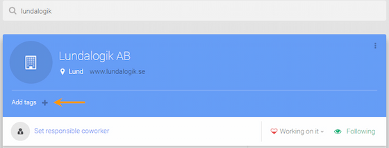 Lime CRM tagging function