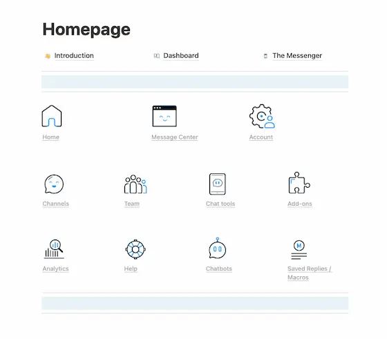 Notion homepage icons
