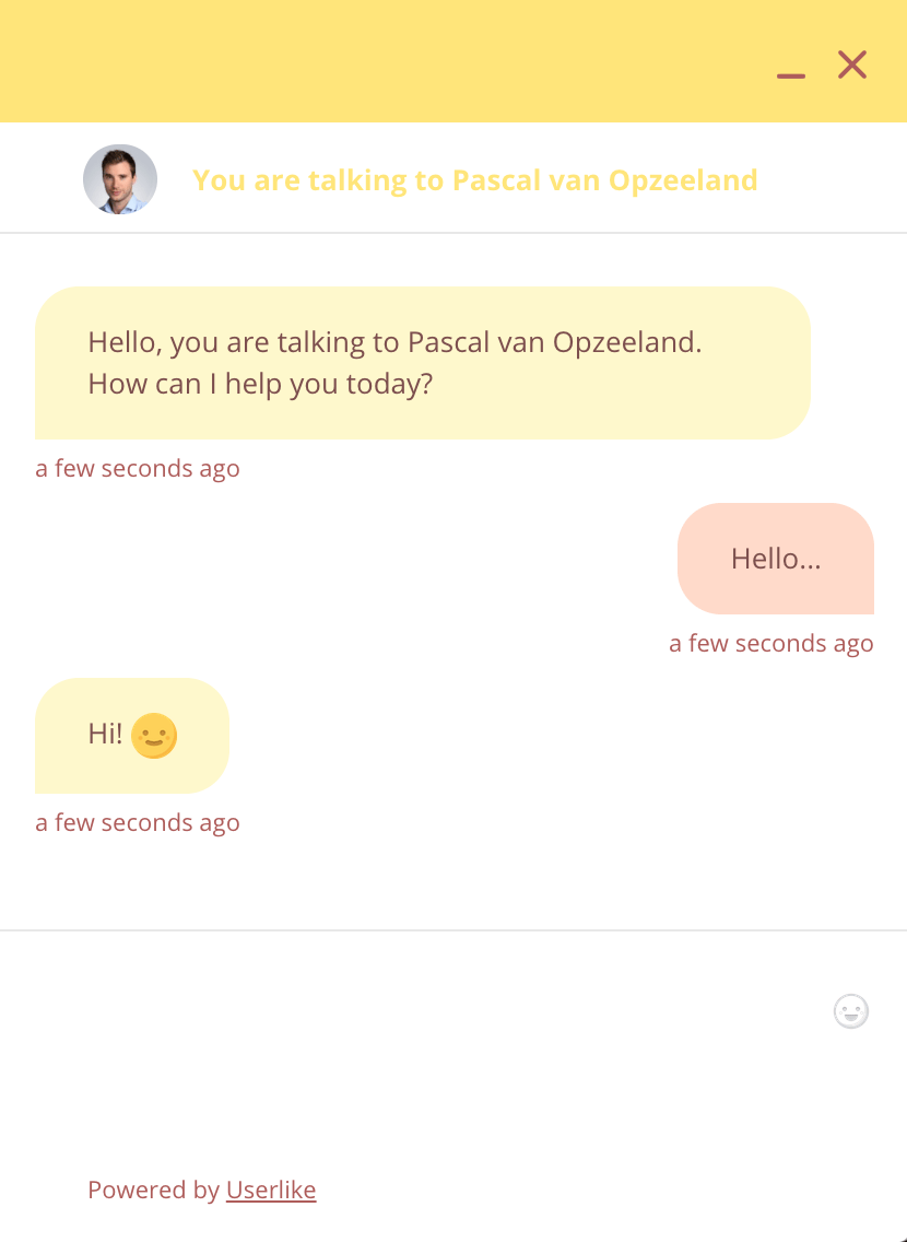l’esempio di ambiguità in una chat di Userlike