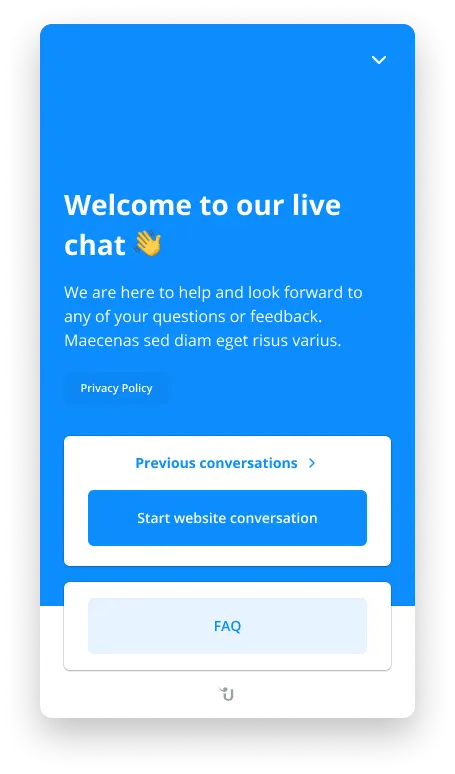 Userlike Website Messenger mit einem Quicklink zur FAQ-Seite