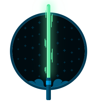 cartoon of a light saber