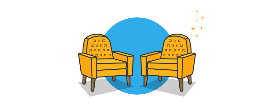 cartoon of two chairs