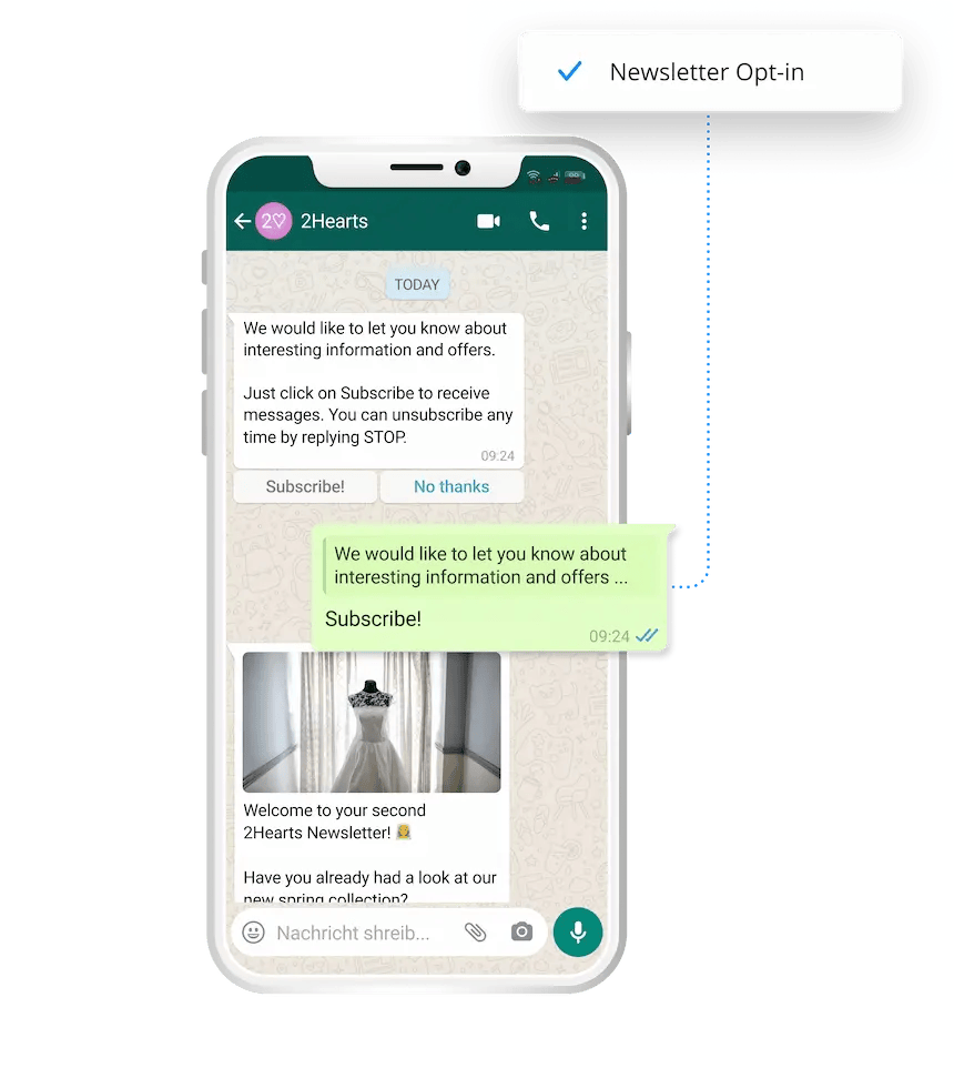WhatsApp newsletter opt-in