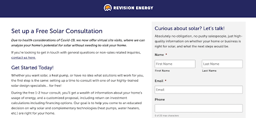 Revision Energy's consultation