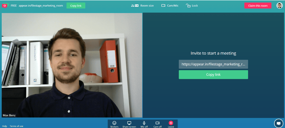 l’immagine di un webinar con appear.in