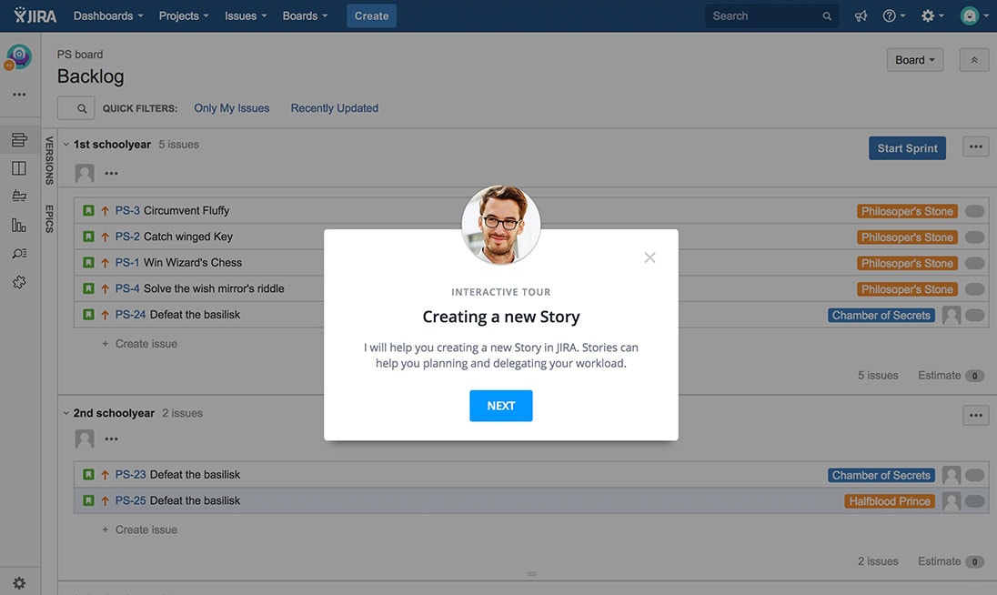 Uno screenshot di un interazione su Jira