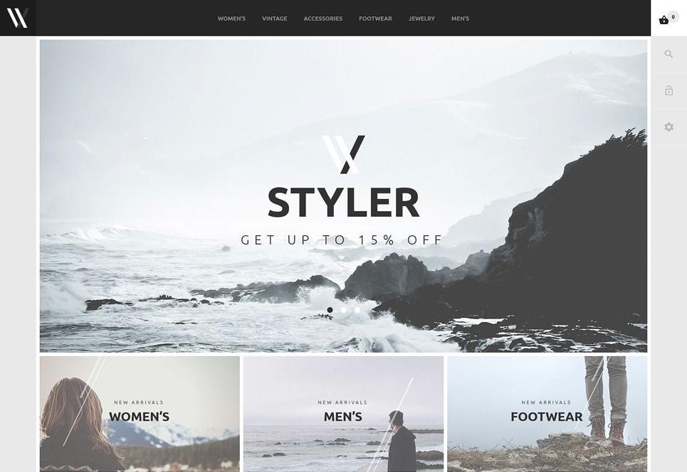 screenshot of styler webshop theme