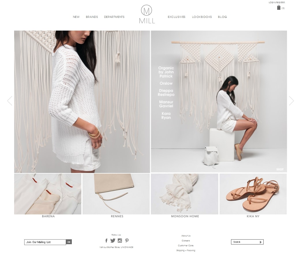 screenshot of white space webshop theme