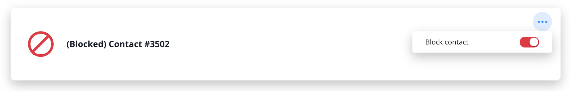 A screenshot of a blocked contact