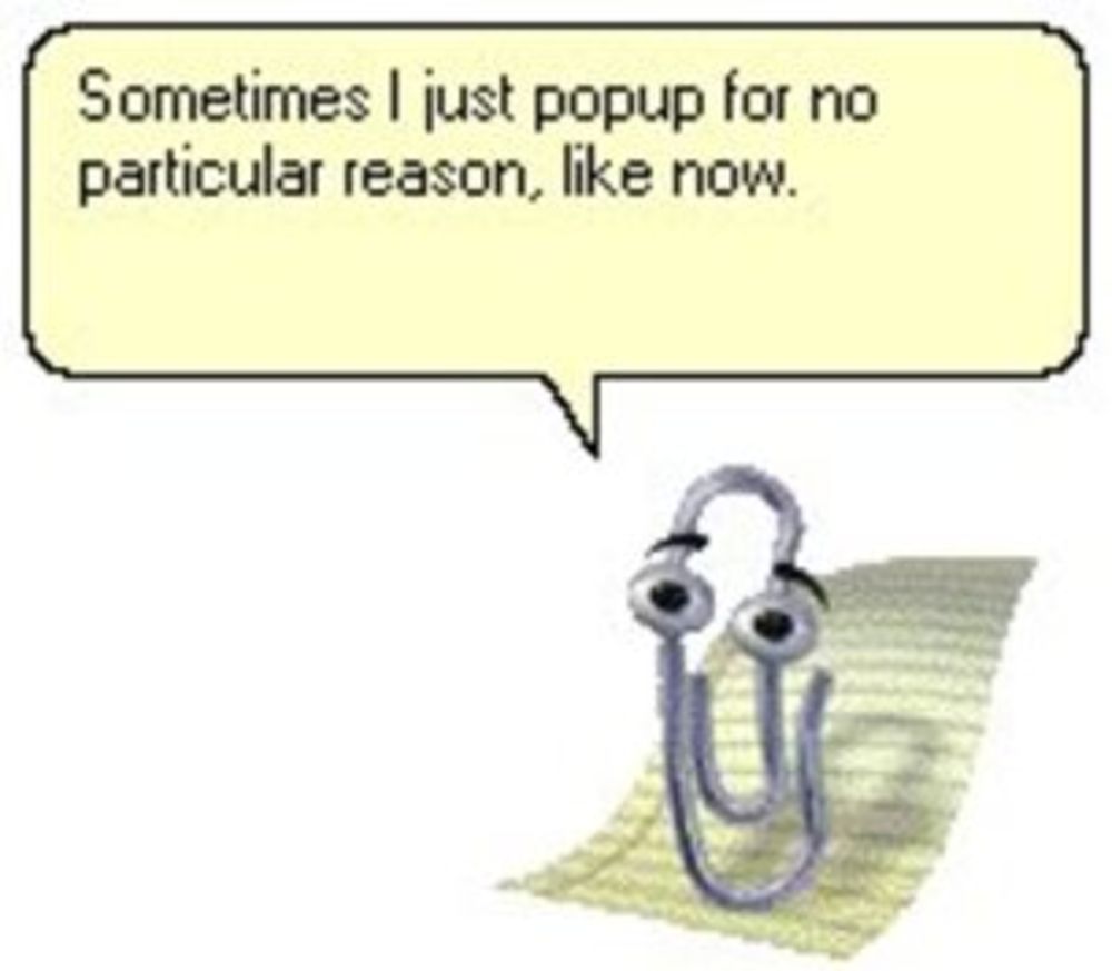 Picture of Microsoft's user interface Clippit