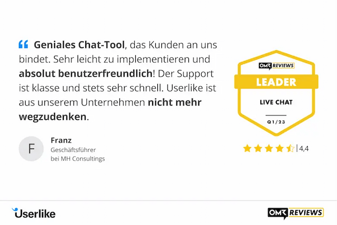 OMR-Auszeichnung 2023 in der Kategorie Bester Live-Chat