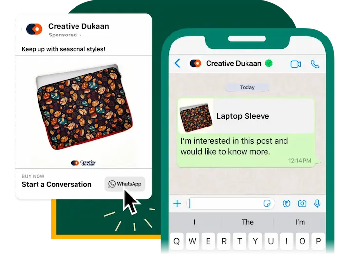 Illustration von WhatsApp Click to Chat Anzeigen