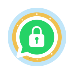 Whatsapp Logo mit einem Schloss