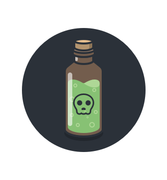 Une bouteille de poison.